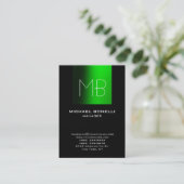 Chubby Groen zwart uniek monogram visitekaartje (Staand voorkant)