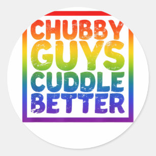Chubby Guys Knuffelen Beter - Gay Beer Ronde Sticker