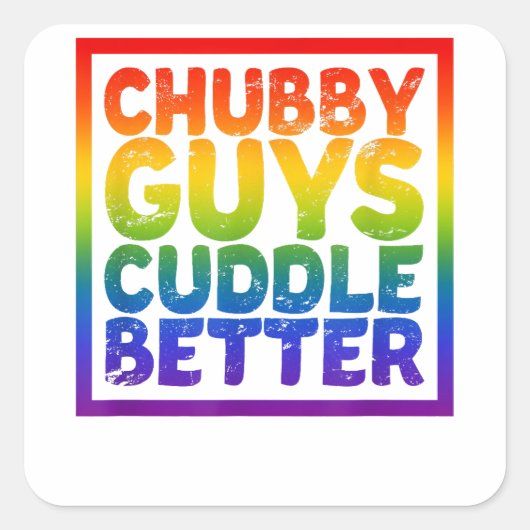 Chubby Guys Knuffelen Beter - Gay Beer Vierkante Sticker (Voorkant)