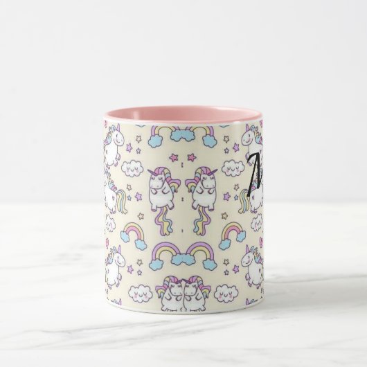 Chubby Happy UNICORNS Kawaii Cute cup mok (Midden)