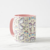 Chubby Happy UNICORNS Kawaii Cute cup mok (Voorkant links)