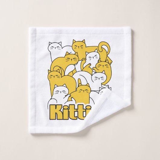 Chubby Katten Design - Schattige kattenkunst Bad Handdoek (Wasdoekje)