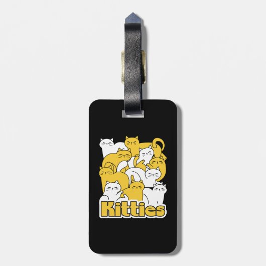 Chubby Katten Design - Schattige kattenkunst Bagagelabel (Achterkant verticaal)