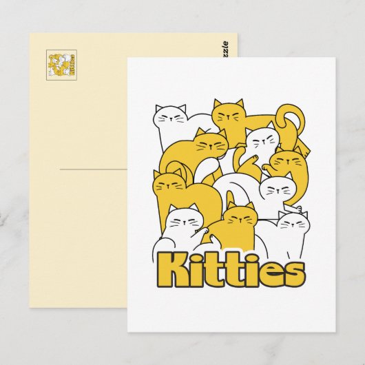 Chubby Katten Design - Schattige kattenkunst Briefkaart (Voorkant / Achterkant)