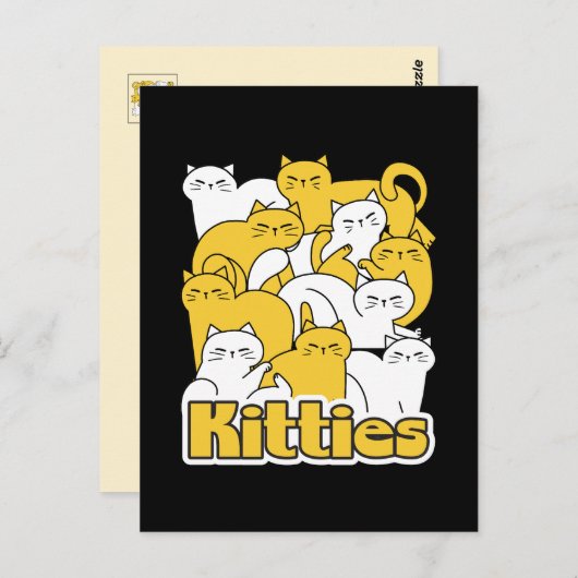 Chubby Katten Design - Schattige kattenkunst Briefkaart (Voorkant / Achterkant)