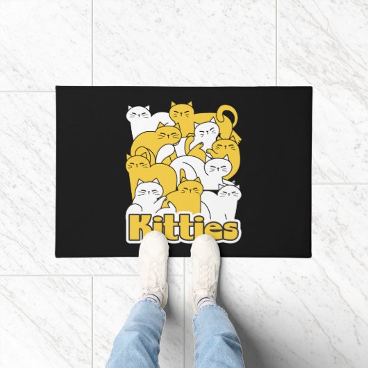 Chubby Katten Design - Schattige kattenkunst Deurmat (Binnen)
