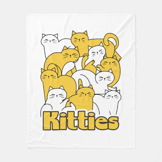 Chubby Katten Design - Schattige kattenkunst Fleece Deken (Voorkant)