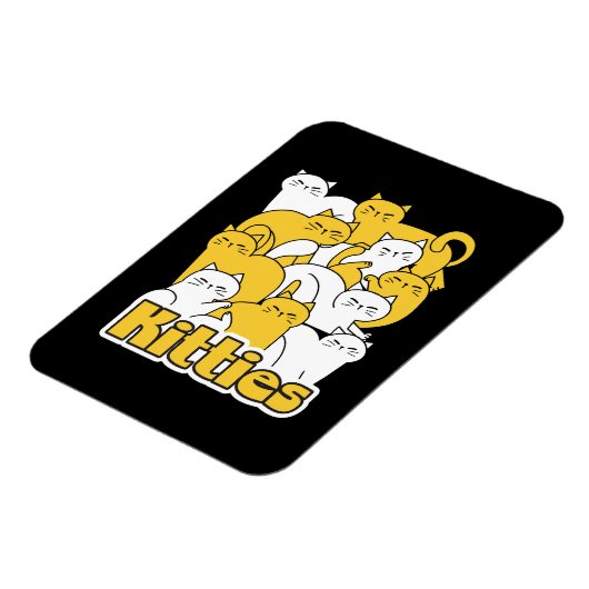 Chubby Katten Design - Schattige kattenkunst Magneet (Linkerzijde)