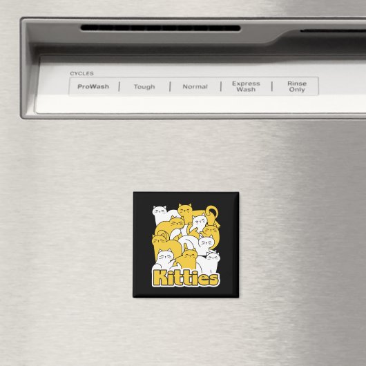 Chubby Katten Design - Schattige kattenkunst Magneet (Insitu (Vaatwasser))