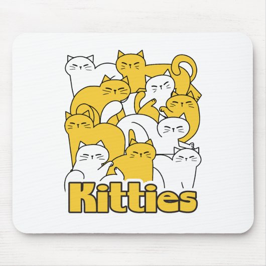 Chubby Katten Design - Schattige kattenkunst Muismat (Voorkant)