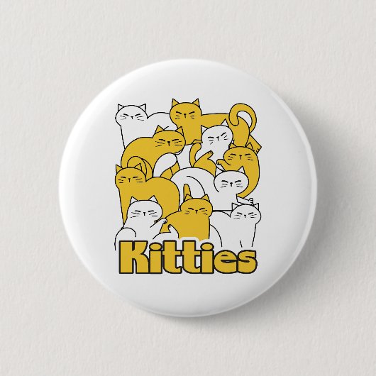 Chubby Katten Design - Schattige kattenkunst Ronde Button 5,7 Cm (Voorkant)
