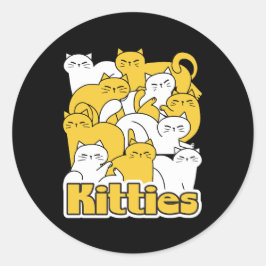 Chubby Katten Design - Schattige kattenkunst Ronde Sticker