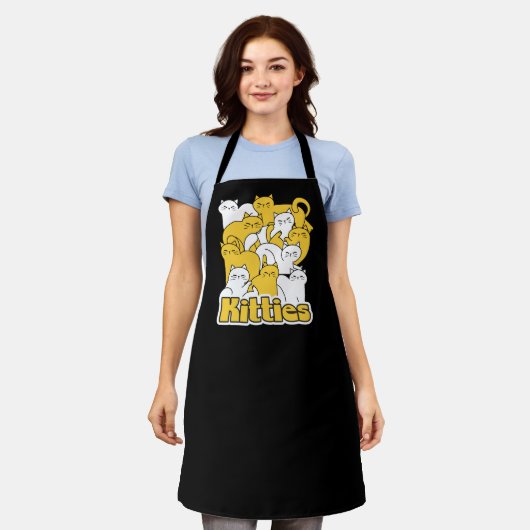 Chubby Katten Design - Schattige kattenkunst Schort (Gedragen)