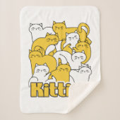 Chubby Katten Design - Schattige kattenkunst Sherpa Deken (Voorkant)