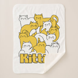 Chubby Katten Design - Schattige kattenkunst Sherpa Deken
