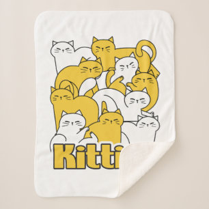 Chubby Katten Design - Schattige kattenkunst Sherpa Deken