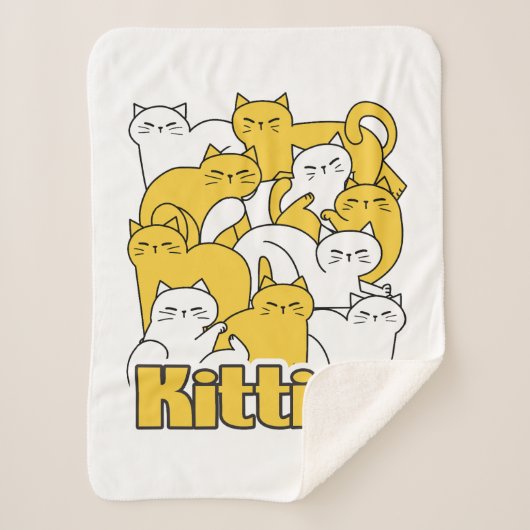 Chubby Katten Design - Schattige kattenkunst Sherpa Deken (Voorkant)