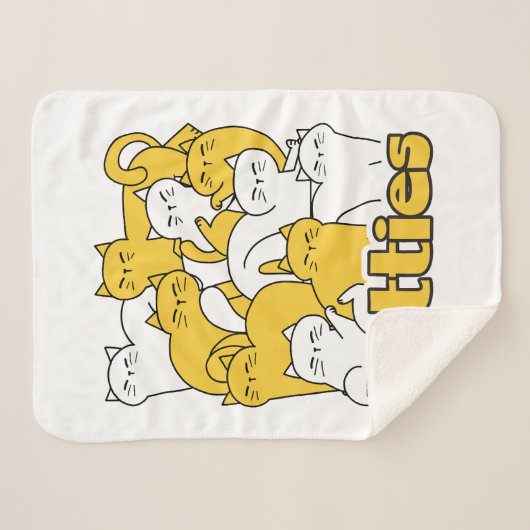 Chubby Katten Design - Schattige kattenkunst Sherpa Deken (Voorkant (horizontaal))