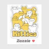 Chubby Katten Design - Schattige kattenkunst Sticker (Vel)