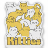 Chubby Katten Design - Schattige kattenkunst Sticker (Voorkant)