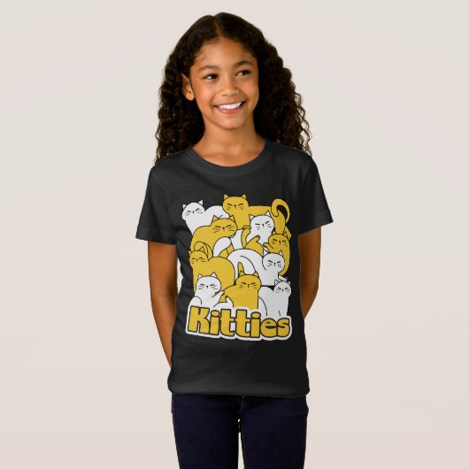 Chubby Katten Design - Schattige kattenkunst T-shirt (Voorkant volledig)