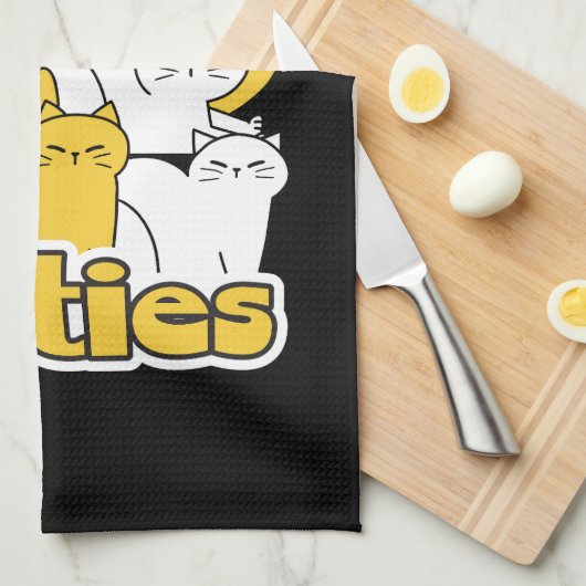 Chubby Katten Design - Schattige kattenkunst Theedoek (Quarter Fold)