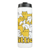 Chubby Katten Design - Schattige kattenkunst Thermosbeker (Voorkant)