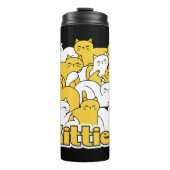 Chubby Katten Design - Schattige kattenkunst Thermosbeker (Voorkant)