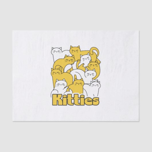 Chubby Katten Design - Schattige kattenkunst Tissuepapier (Voorkant)