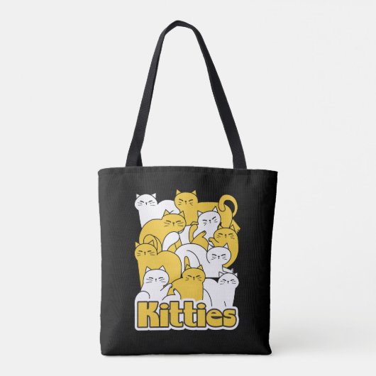 Chubby Katten Design - Schattige kattenkunst Tote Bag (Achterkant)