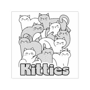Chubby Katten Design - Schattige kattenkunst Zelfinktende Stempel