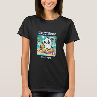 Chubby Kawaii Ghost beroemd gemaakt door Duck Floa T-shirt