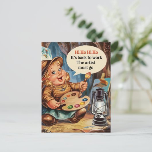 Chubby-kunstenaar Dwarf zingt zichzelf weer aan he Briefkaart (Staand voorkant)