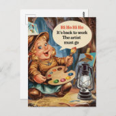 Chubby-kunstenaar Dwarf zingt zichzelf weer aan he Briefkaart (Voorkant / Achterkant)