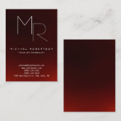 Chubby Large Dark Red Monogram Visitekaartje (Voorkant / Achterkant)