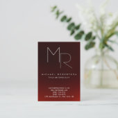 Chubby Large Dark Red Monogram Visitekaartje (Staand voorkant)