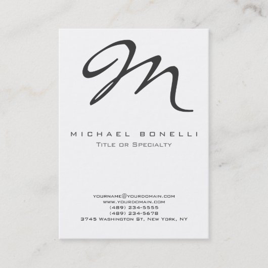 Chubby Large Monogram Calligraphy Visitekaartje (Voorkant)