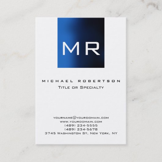 Chubby Large Monogram White Blue Visitekaartje (Voorkant)