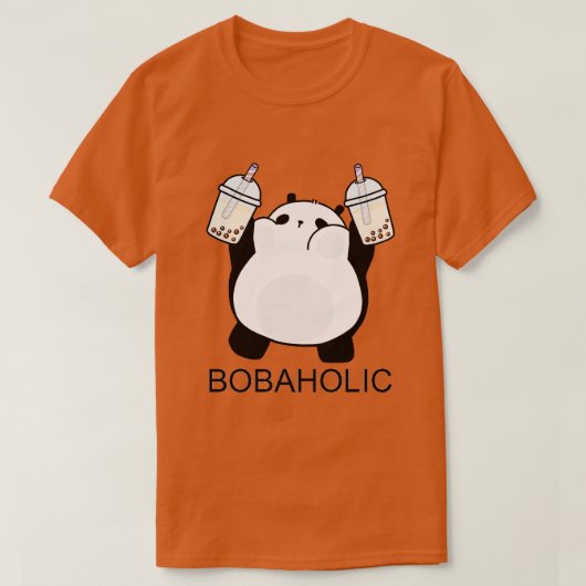 Chubby Little Bobaholic Panda Loves Boba T-shirt (Design voorkant)