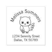 Chubby Little Owl Adres Zelfinktende Stempel (Design)