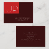 Chubby Lovable Charming Monogram Red Brown Visitekaartje (Voorkant / Achterkant)