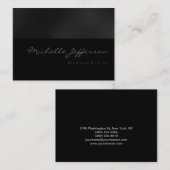 Chubby Makeup Artist Script Grey Visitekaartje (Voorkant / Achterkant)