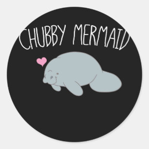 Chubby Mermaid Manatee Zee Koe Ronde Sticker