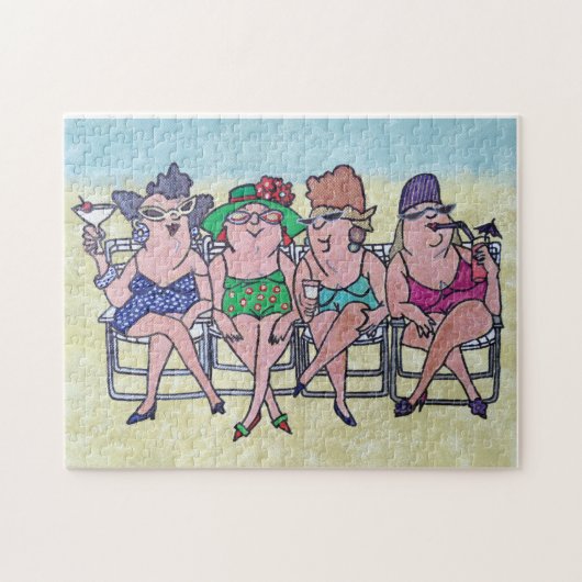 CHUBBY MIDDLE AGED BATHY BEAUTIES JIGSAW PUZZLE LEGPUZZEL (Horizontaal)