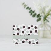 Chubby Mint en Chocolate Polka Dot Visitekaartje (Staand voorkant)