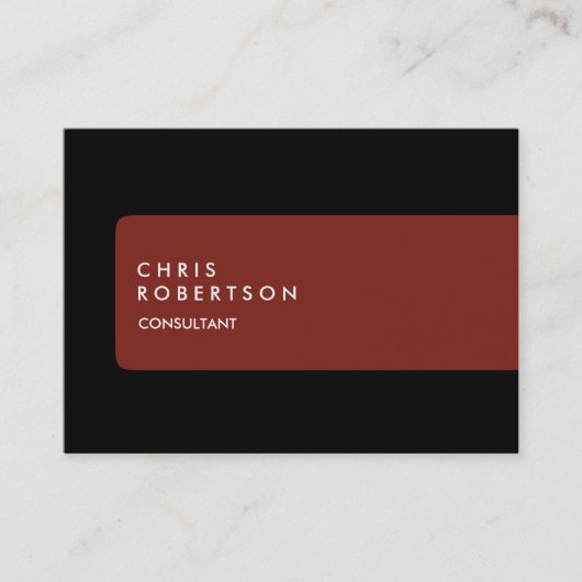 Chubby Modern Black Red Stripe Visitekaartje (Voorkant)