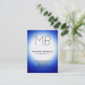 Chubby modern blauw wit licht visitekaartje (Staand voorkant)