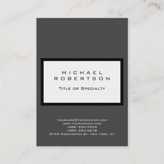 Chubby Modern Grey White Clean Visitekaartje (Voorkant)