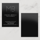 Chubby modern grijs monogram visitekaartje (Voorkant / Achterkant)