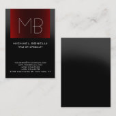 Chubby modern grijs monogram visitekaartje (Voorkant / Achterkant)